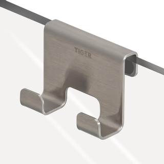 Tiger Caddy Handdoekhaak - voor glaswand - 6-8mm - RVS geborsteld