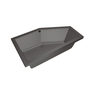 Xenz Society Hoekbad - 160x90x53 - afvoer Midden - Rechts - acryl - antraciet