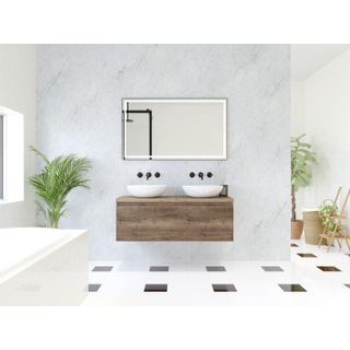 HR Matrix ensemble de meubles de salle de bain 3d 120cm 1 tiroir sans poignée avec bande de poignée en couleur charleston avec dessus charleston