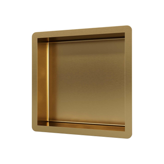 Brauer Gold Edition Niche de salle de bains encastrable 30x30x7.5cm inox avec cadre laiton Or brossé