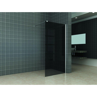 Wiesbaden Comfort Douche à l'italienne 800 x 2000 x 10 mm verre fumé nano chrome