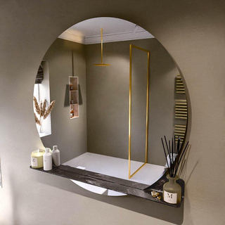 Mondiaz SPOT Miroir de salle de bain - rond 120cm - plan de miroir - couleur Lava