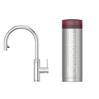 Quooker BE Flex Round Robinet d'eau bouillante - bec pivotant & extractible - réservoir PRO3 - eau bouillante - chrome