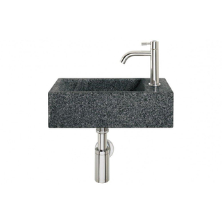 Differnz fonteinset - 40x23x11cm - Rechthoek - 1 kraangat - Chroom - Natuursteen Graniet TWEEDEKANS