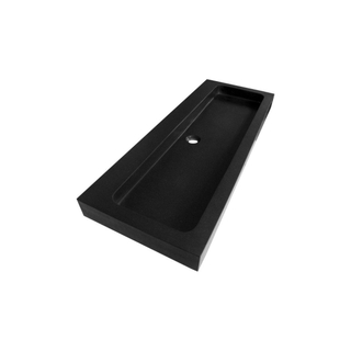 Saniclass Black Spirit lavabo pour meuble 119.6cm 1 lavabo(s) sans trou pierre naturelle noir