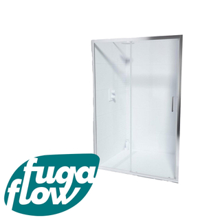 FugaFlow ID06 Quick Fit Schuifdeur - 130x190cm - 6mm veiligheidsglas - alu profiel - anti kalk - chroom