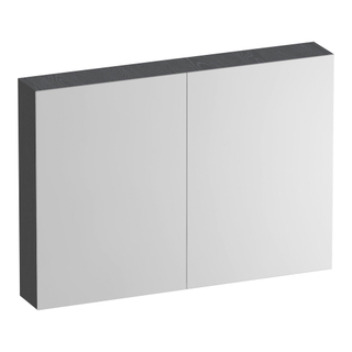 BRAUER Impress Deluxe armoire de toilette - 100x70x15cm - éclairage interne et externe - 2 portes miroir double face - Gris Bois
