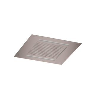 Hotbath Mate Douche de tête - carré - 50x50cm - cascade - éclairage à LED - Cuivre brossé PVD