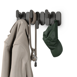 Umbra Tempo handdoekhouder - 16x47x6cm - 6 haken - zwart