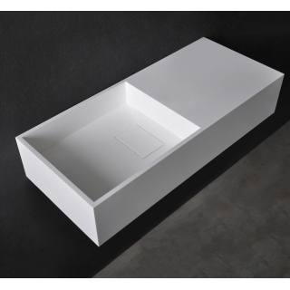 Ideavit Solidplan Lavabo 75x32.5x15cm rectangulaire sans trou pour robinetterie 1 vasque Solid surface blanc