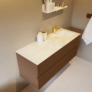 Mondiaz VICA-DLUX ensemble de meuble de salle de bain - 120cm - meuble sous-vasque repos - 2 tiroirs - lavabo encastrée cloud droite - 1 trou de robinet - version haute de 60cm - ostra