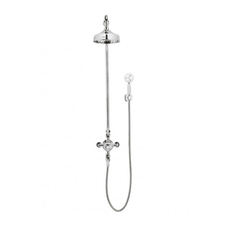 Crosswater Belgravia showerpipe thermostatische met 20cm regendouche handdouche op de wand chroom