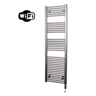 Sanicare HVW Radiateur électrique - 111,8x45cm - 596W - wifi - thermostat - noir - en bas à droite - blanc