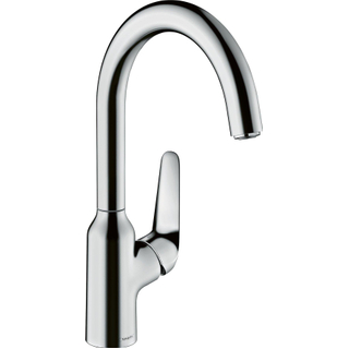 Hansgrohe M42 M421-H220 Mitigeur de cuisine 1 trou avec bec pivotant à 360° chrome