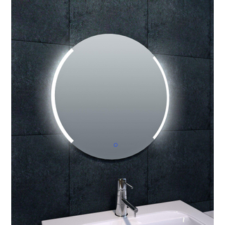 Wiesbaden Round Miroir 60cm avec chauffe miroir et éclairage LED intensité réglable IP44 aluminium
