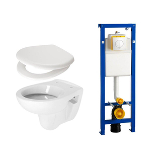 Plieger Compact Pack WC compet avec réservoir encastrable et abattant et plaque de commande Blanc