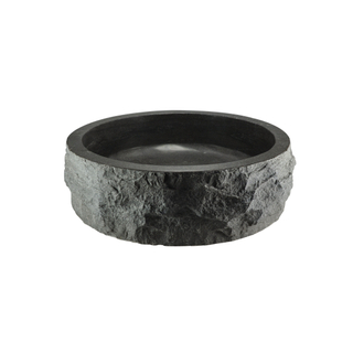 Wiesbaden B Vasque à poser 40x12cm ronde en pierre naturelle noir