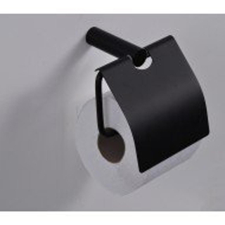 Wiesbaden Ida Porte papier de toilette avec couvercle noir mat