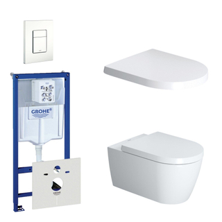 Duravit Starck Me Toiletset - inbouwreservoir - diepspoel - wandcloset - softclose - bedieningsplaat verticaal/horizontaal - wit