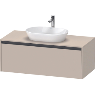 Duravit ketho 2 meuble sous lavabo avec plaque console avec 1 tiroir 120x55x45.9cm avec poignée anthracite taupe super mat