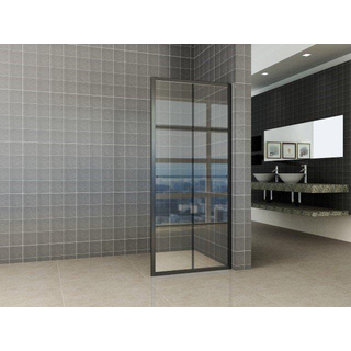 Wiesbaden Soho Paroi de douche italienne 100x200cm avec verre 10mm NANO et porte serviettes Noir mat