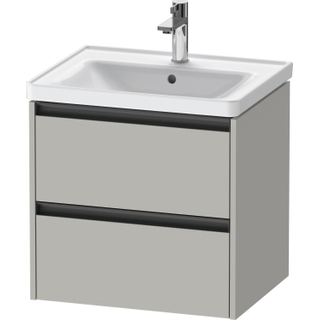 Duravit Ketho 2 Wastafelonderkast - 2 laden - 58.4x45.5x54.9cm - grepen antraciet - betongrijs mat