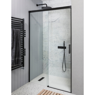 Crosswater MPRO porte de douche - coulissante - 170cm - frein de chute anticalcaire - noir mat