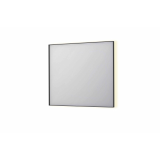 INK SP32 miroir - 90x4x80cm rectangle en cadre acier incl LED indirecte - chauffage - changement de couleur - dimmable et interrupteur - noir mat