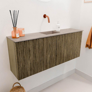 Mondiaz JOYA-DLUX 100cm toiletmeubel - kleur Dusk - Wastafel FAYE positie Midden Zonder kraangat kleur Saba.