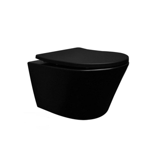Wiesbaden Vesta WC suspendu rimless avec abattant Shade slim softclose et quick release noir mat