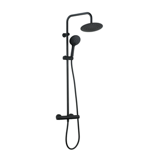 Adema sparkle 2.0 ensemble de douche à effet pluie avec thermostat douche de tête 20cm douchette à main 3 positions noir