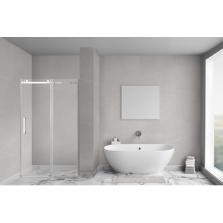 Aqua Vista Novara Nisdeur - 130x200cm - helder glas - incl. montageset - Chroom