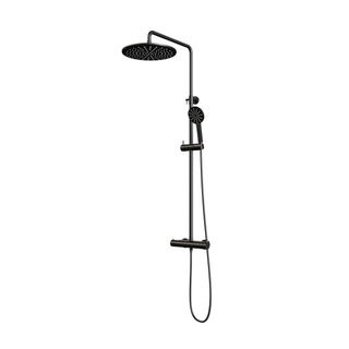 Brauer Black Edition Colonne de douche pluie 30 cm et douchette 3 jets noir mat