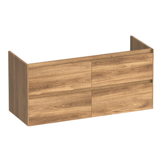 BRAUER Inspire wastafelonderkast 120 4 softclose lades - greeploos - 2 sifon uitsparingen - Honey