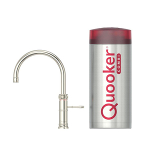 Quooker Classic Fusion Round kokendwaterkraan - draaibare uitloop - Combi+ reservoir - Warm / kokend water - Nikkel Glans (Rvs)