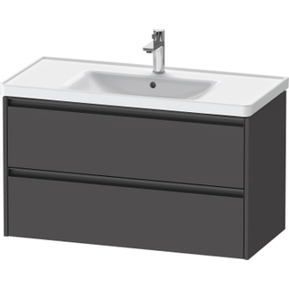 Duravit ketho 2 meuble sous lavabo avec 2 tiroirs 98.4x45.5x54.9cm avec poignées anthracite graphite mat