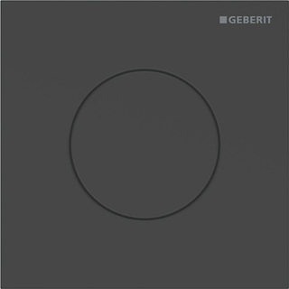 Geberit type 40 urinioir bedieningsplaat - pneumatisch - rond - matzwart/easy-to-clean