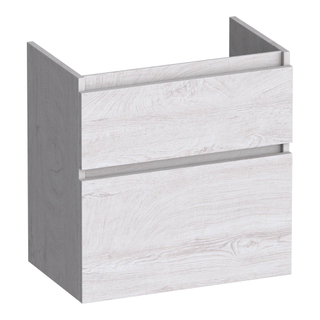 BRAUER Delight wastafelonderkast ondiep - 60x39x60cm - 2 softclose lades - greeploos - 1 sifon uitsparing - Forest Seashell