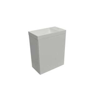 Arcqua Luna Set de fontaine 54,3x39,7x21,8cm Brillant Blanc avec fontaine marbre mat blanc avec trop-plein