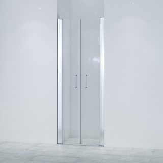 Saniclass Neptune Double portes 80x200cm verre de sécurité 6mm anti calcaire chrome