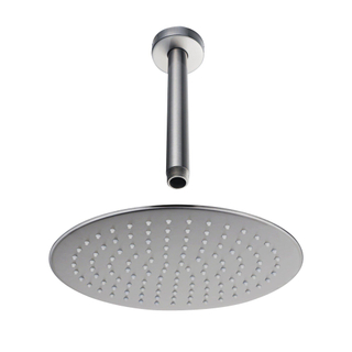 FugaFlow Eccelente Acces Douche de tête - 25cm - ronde - bras de plafond 20cm - Acier inoxydable brossé PVD (RVS)