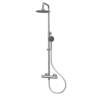 Best Design Ore Set de douche 87.5 à 138cm avec robinet et flexible avec douchette et douche pluie inox