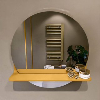 Mondiaz SPOT Miroir de salle de bain - rond 50cm - plan de miroir - couleur Ocre