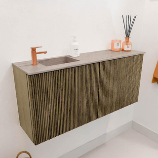 Mondiaz JOYA-DLUX 90cm meuble de toilette - couleur Dusk - Vasque FAYE position Gauche 1 trou de robinet couleur Saba.