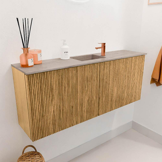 Mondiaz JOYA-DLUX 100cm toiletmeubel - kleur Oak - Wastafel FAYE positie Midden 1 kraangat kleur Saba.