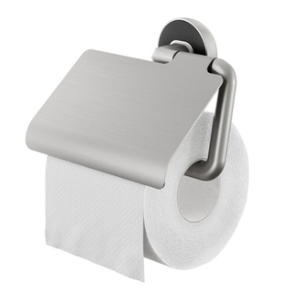 Tiger Cooper Porte-rouleau papier toilette avec rabat Acier inoxydable brossé / Noir