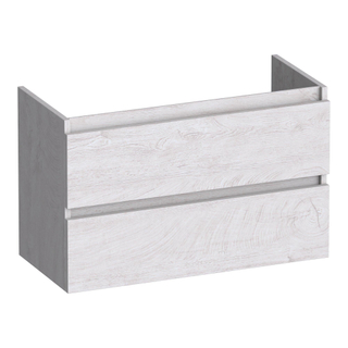 BRAUER Joy wastafelonderkast ondiep - 80x39x50cm - 2 softclose lades - greeploos - 1 sifon uitsparing - Forest Seashell