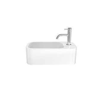 Crosswater Basin Lave-mains WC - 48x16x25cm - 1 trou de robinet droite - blanc glans