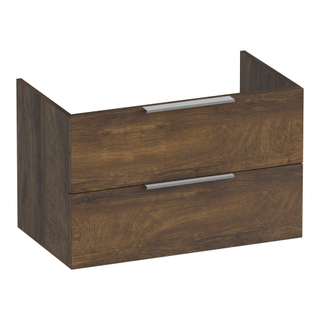 BRAUER Elevate wastafelonderkast 80 excl. opleggrepen 2 softclose lades en 1 sifon uitsparing - Grove