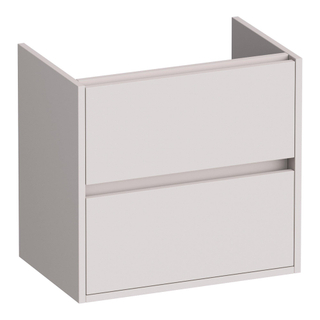 BRAUER Adore wastafelonderkast ondiep - 60x39x55cm - 2 softclose lades - greeploos - 1 sifon uitsparing - mat zand